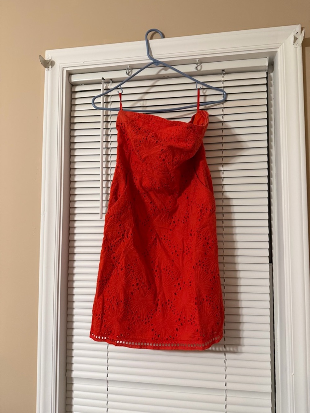 New York & Company Red Lace Strapless Mini Dress